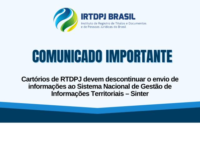 Receita Federal informa sobre a suspensão do envio de dados ao Sinter