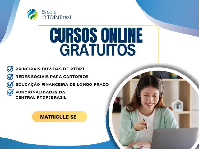 Escola IRTDPJBrasil oferece quatro cursos gratuitos online