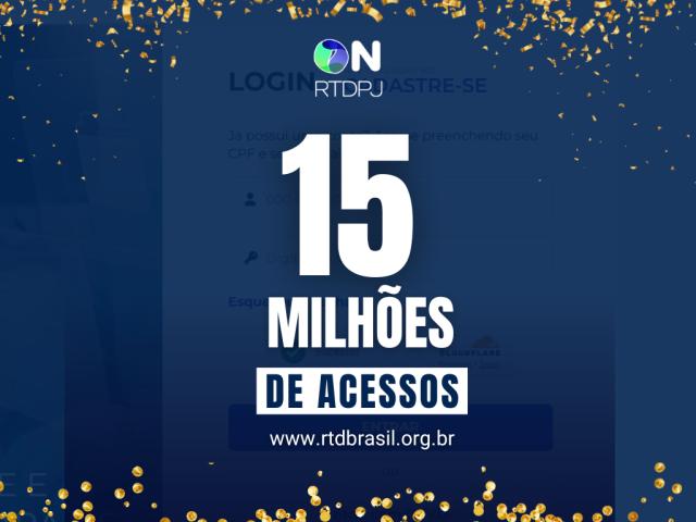 Central ONRTDPJ ultrapassa 15 milhões de acessos