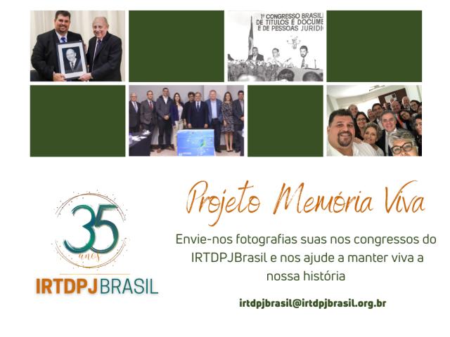 IRTDPJBrasil completará 35 anos de existência no mês setembro. Participe da programação