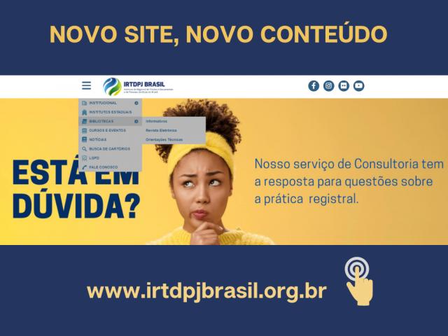 IRTDPJBrasil lança novo site. Conheça as novidades