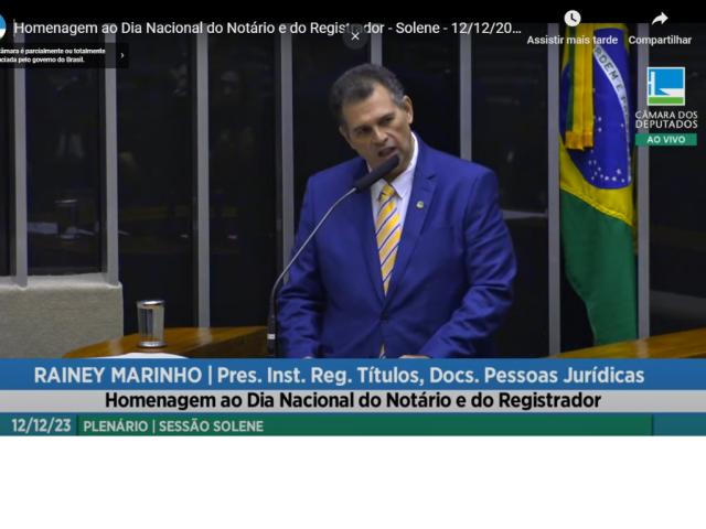 Presidente do IRTDPJBrasil destaca parceria com o legislativo em sessão comemorativa na Câmara dos Deputados