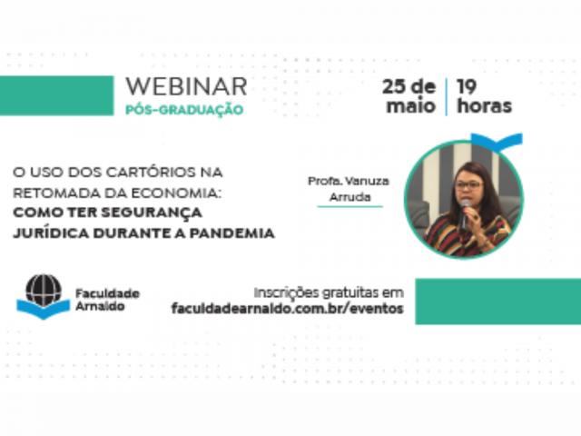 O papel dos cartórios na retomada da economia será tema de webinar, no dia 25 de maio